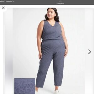 Athleta Brooklyn Textured Jumpsuit Medieval Violet Size 22.